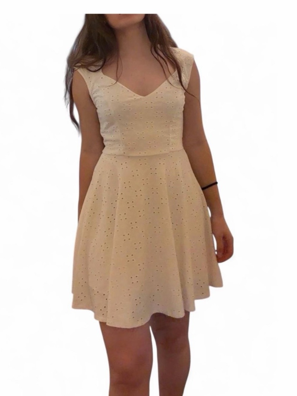 My Michelle White Eyelet Mini Dress + FREE Squishy Cube